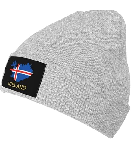 Amazon.com: Pom Pom Beanies for Women Iceland Flag Icelander  display picture 3