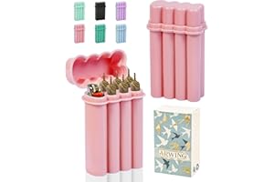 ARWING 6 Hole King Size Pre Roll Cone Holder Case with Lighter Holder, 6 or 8 Capacity Cigarette Case for Regular Size, Small Smoking Accessories for 1-1/4 Size Pre Rolled Rolling Paper - Pink