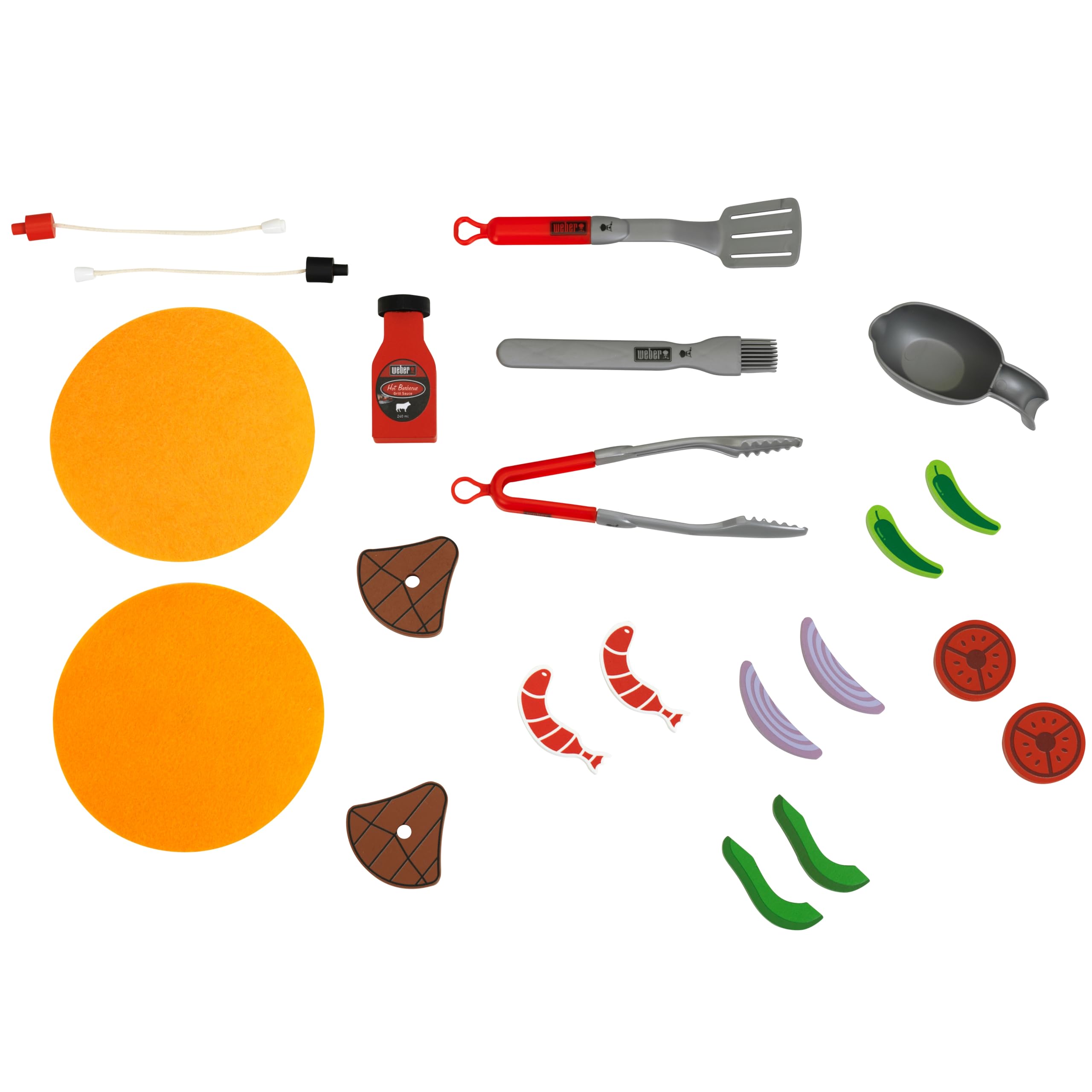 Theo Klein 9445 Weber Grill Genesis aus Holz inklusive Einsätze für Steak, Pizza oder Gemüse Mit Food-Attrappen und Grillbesteck Spielzeug für Kinder ab 3 Jahren 5