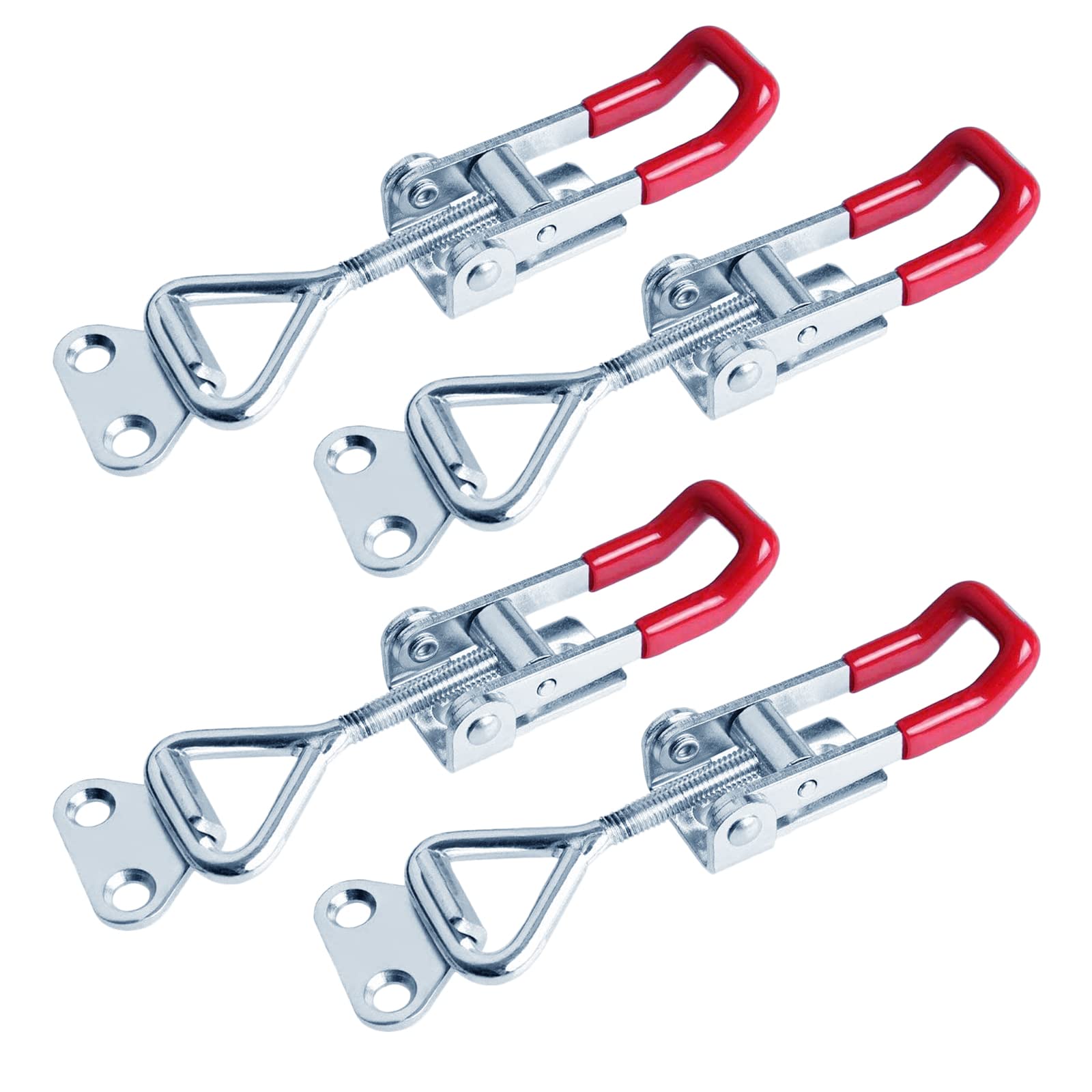 Toggle Clamp,4 pcs Adjustable Toggle Catch Toggle Latch Metal Clamps Quick Release Pull Latch Tools Clip Clamp Draw Latch, for Door Cabinet Box Case Trunk Tool Boxes 180kg Galvanized