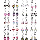 20 Pairs Hypoallergenic Earrings for Girls- Cute Dangle Earrings with Mini Hoop Earrings for Teen Girls