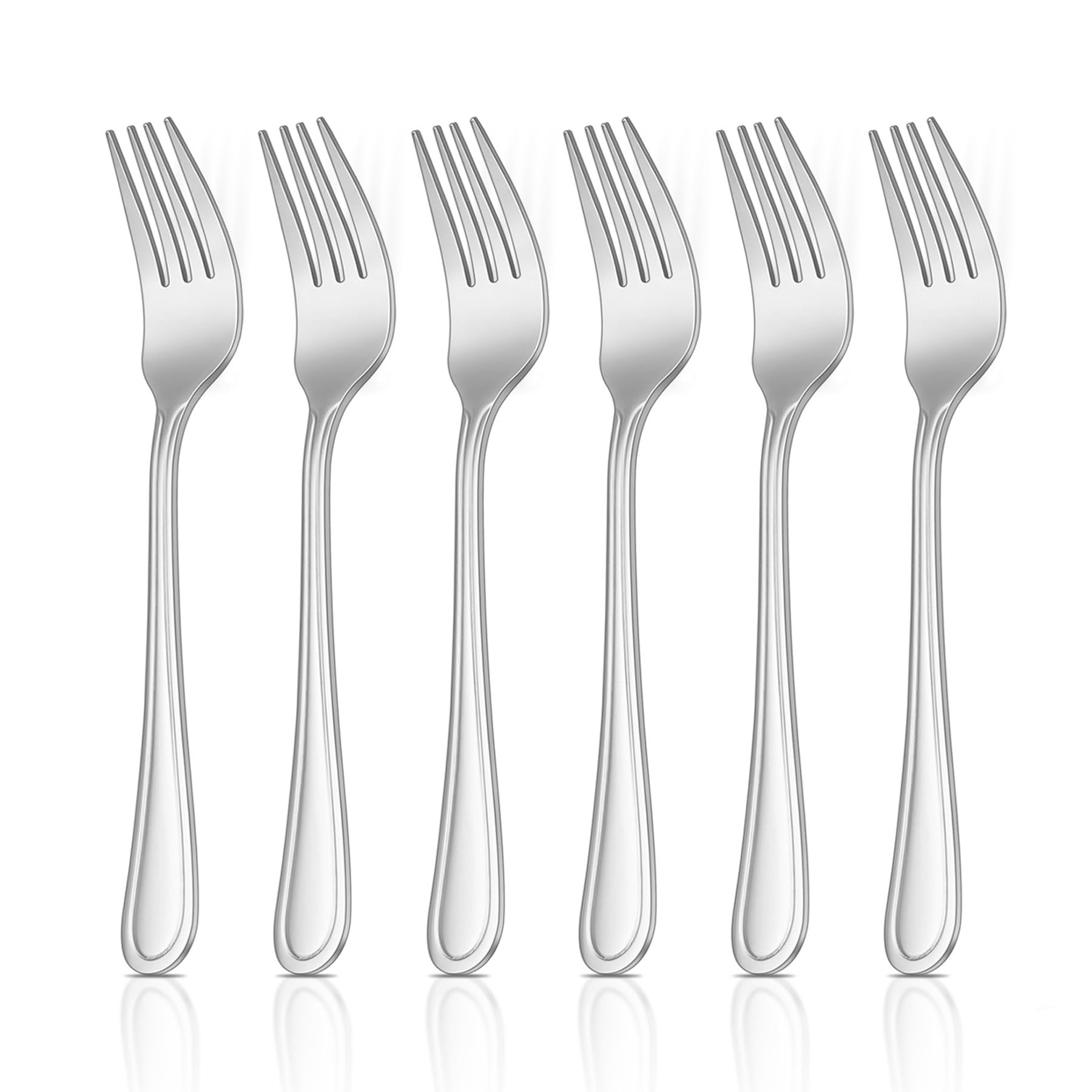 HaWare Kids Fork, 6 Pcs Small Stainless Steel Toddler Children Fork Set for Kids’ Self Feeding, Cute Adult-Look& Mirror Finish, Dishwasher Safe