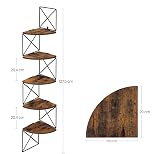 VASAGLE Corner Shelf Wall Mounted 5 Tier Rustic Brown Black LLS851B01 view 3