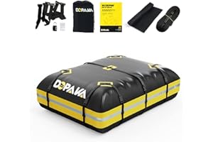 DOPAKA Car Rooftop Cargo Carrier Bag,100% Waterproof Heavy Duty 1000D Car Top Carrier,15 Cubic Feet Car Roof Bag for All Vehicle with/Without Rack,Anti-Tear Anti-Slip Mat, Luggage Lock,6 Door Hooks