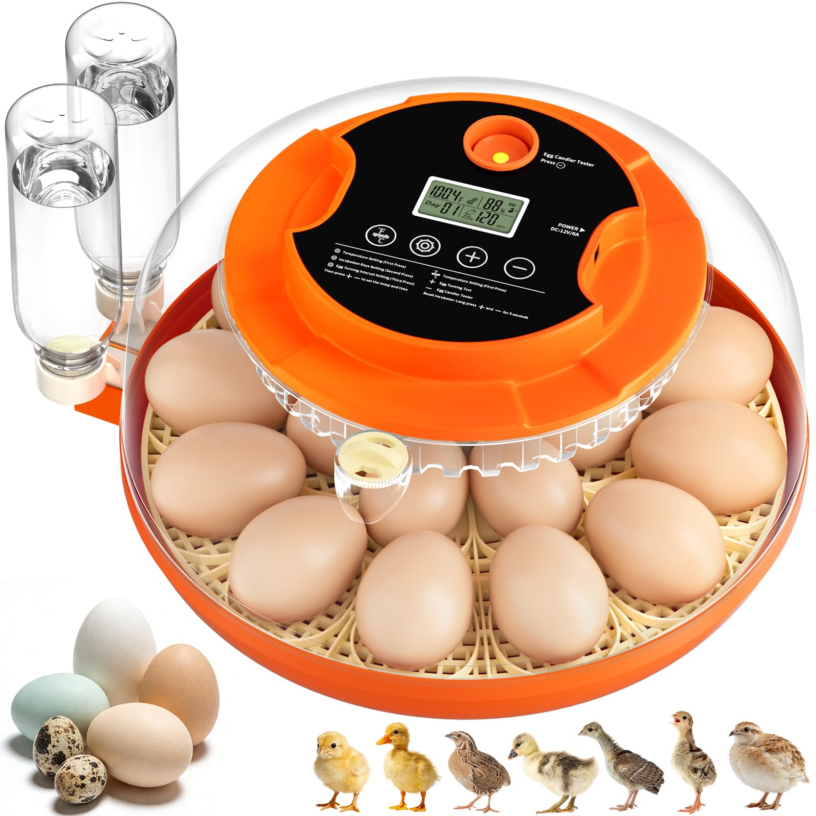Photo 1 of Onsju 18 Egg Incubators for Hatching Eggs, Automatic Egg Turning and Humidity Control Incubator for Hatch Chicken Duck Quail Pigeon Pheasant Partridge Home Classroom Lab-