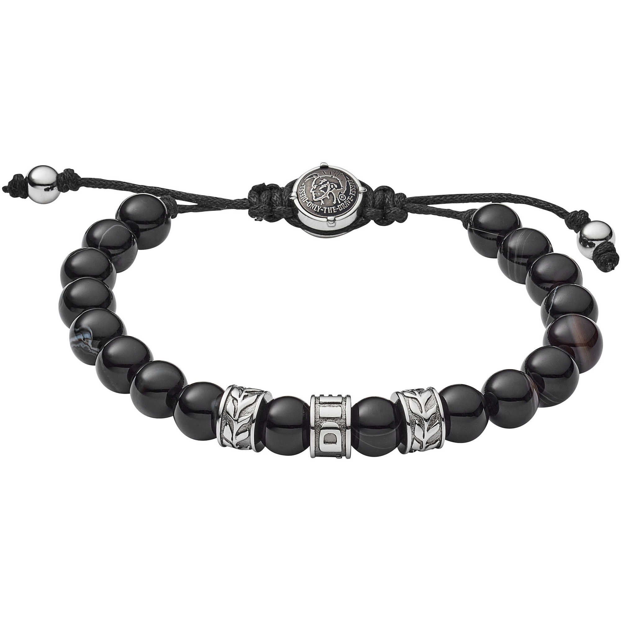 Diesel Bracelet for Men Beads, 16.5 cm-25 cm black Semi-Precious Bracelet, DX1101040 — image 1