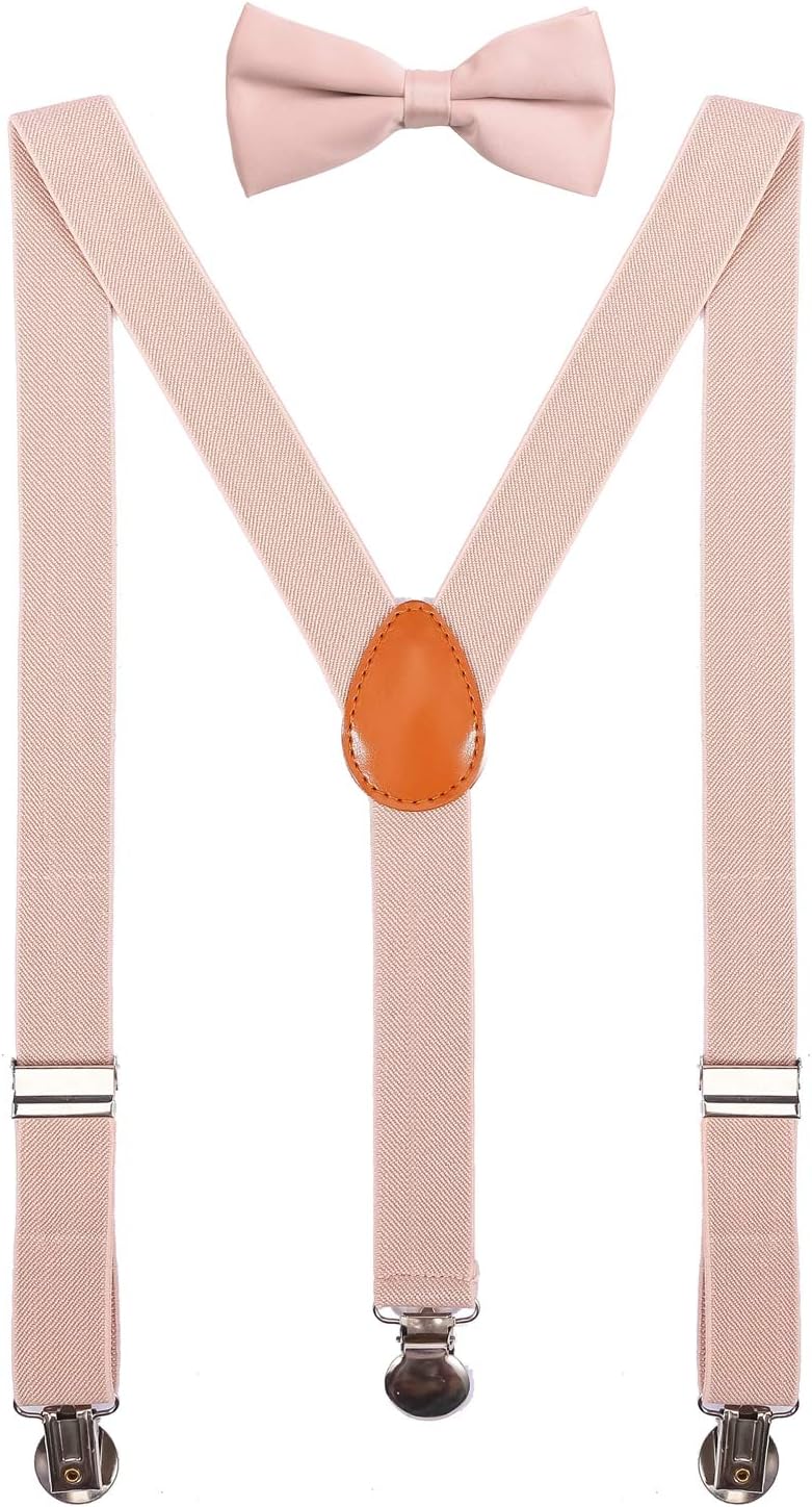Kids Suspenders Adjustable Y Back with Bow Tie Set