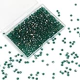 Beadtales 1000Pcs 4mm Faceted Crystal Glass Bicone Beads Loose Bead for DIY Bracelet Necklace Earring Keychain Jewelry Making,Peacock Green AB