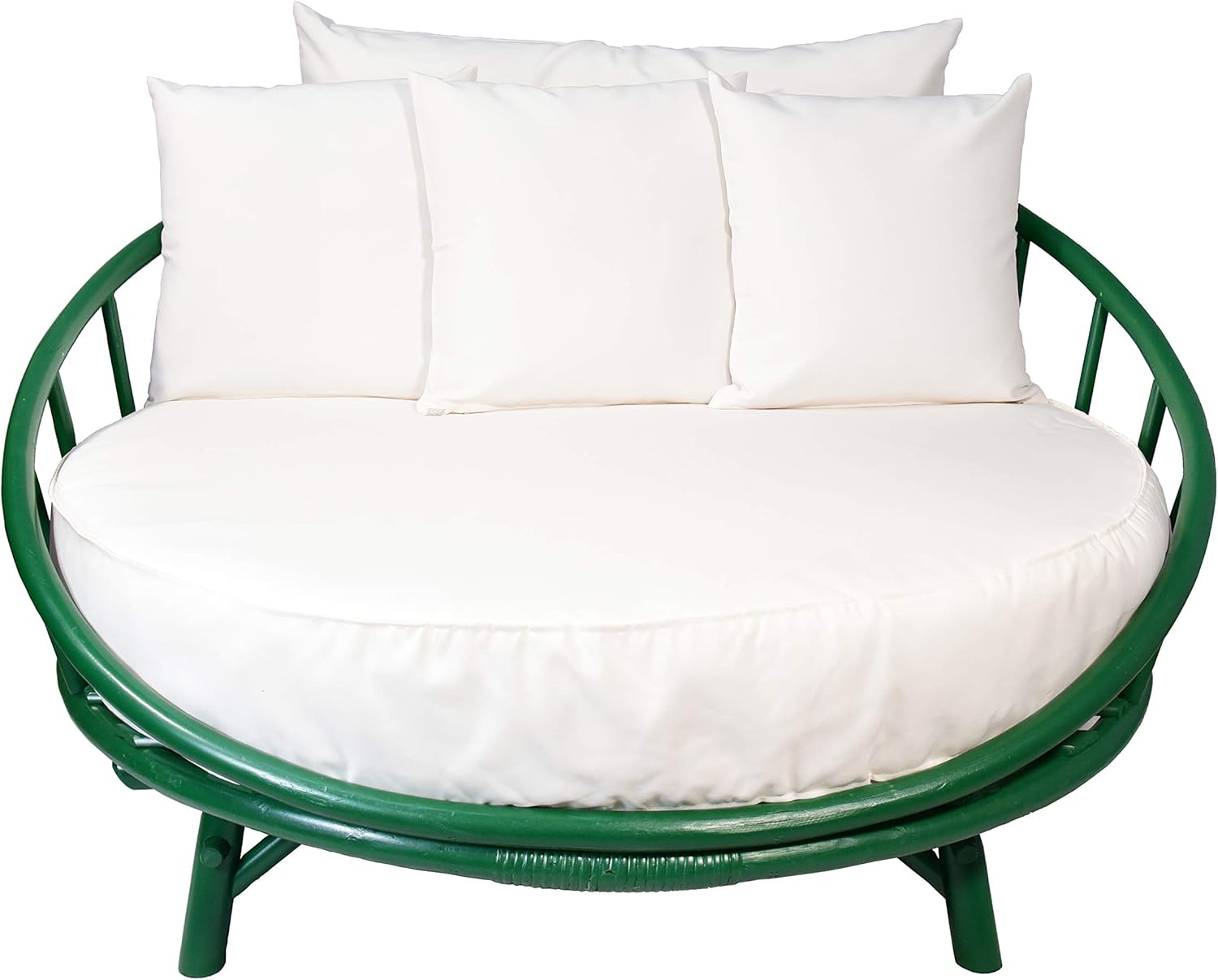 ZEW Bamboo Round Daybed Outdoor Indoor Large Accent Sofa