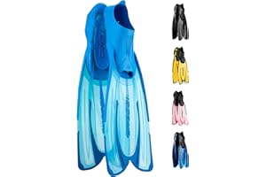Cressi Adult Snorkeling Fins with Self-Adjustable Comfortable Full Foot Pocket | Perfect for Traveling | Agua: made in Italy