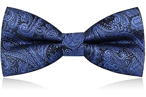 BJAINGEXK Men's bow tie, jacquard weave adjustable pre-tie, men's party wedding bow tie