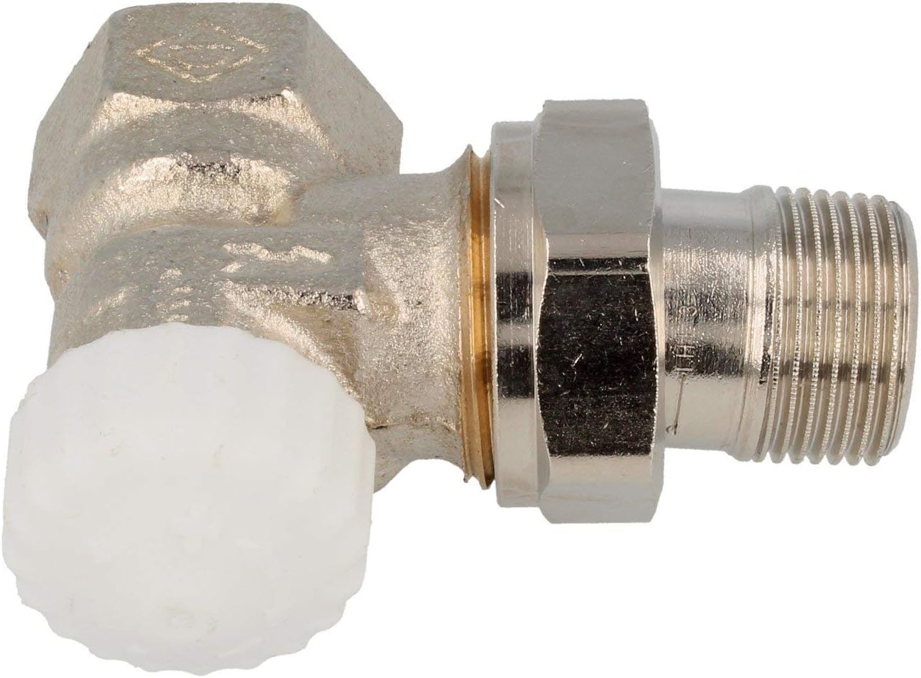 TA Heimeier V-exakt II 3711-02.000 Thermostatic Angled Valve Body 1/2-Inch 0.86 KVS Nickel-Plated Gunmetal