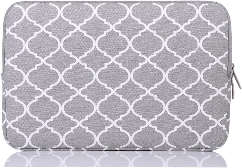 Laptop Sleeve, HBBEL Moroccan Trellis Style Canvas Fabric Sleeve Case for Macbook Air with Small Charger/Samsung Chromebook 2/ Acer Chromebook 11 / HP Stream 11 With Small Case for MacBook Charger or Magic Mouse