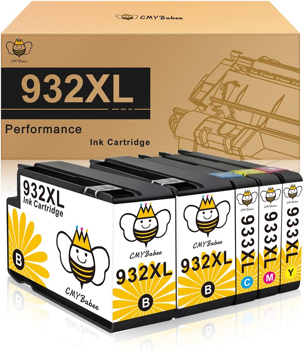 CMYBabee Compatible Ink Cartridge Replacement for HP 932xl 933xl for Officejet 6100 7110 7610 6600 7612 6700 Printer (2Black Cyan Yellow Magenta)