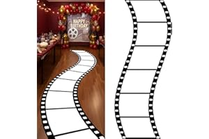 Tinideya 118 x 39 Inch Filmstrip Movie Night Party Decoration Aisle Runner Movie Theme Film Strip Party Supplies for Cinematic Trunk or Treat Cinema Car Decor Birthday Parties Theme Prom Supplies