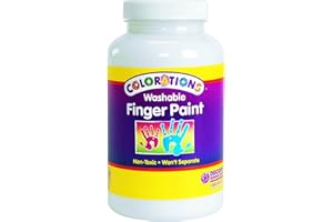 Colorations Washable Finger Paints, 16 fl oz, White, Non-Toxic, Creamy, Vibrant, Kids Paint, Craft, Hobby, Fun, Art Supplies, Young kids, finger painting, hand painting