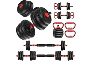 MIRRAVATIVE Adjustable Dumbbells,20/30/40/60/80lbs Free Weight Set with Connector, 4 in1 Dumbbells Set Used as Barbell/Kettlebells/Push up Stand, Fitness Workout Equipment for Home Gym for Youth,Women/Men