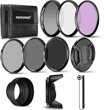 Neewer 55 Mm Objectif Professionnel Filtre Uv Cpl Fld Et Filtre à Densité Neutre Nd Nd2 Nd4 Nd8 Kit Daccessoires Pour Sony A7 A7iii A6000 A6500