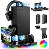 Upgrade Cooling Fan & Dual Charging Stand for Xbox Series X Console & Controller,Cooler Charger Station System for Series X w