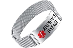 YOTHIWAD Medical Alert Bracelets for Men Women Medical Id Bracelets with Free Laser Engraving Adjustable Stainless Steel Band Magnetic Security Clasp Dual-Side Engraving