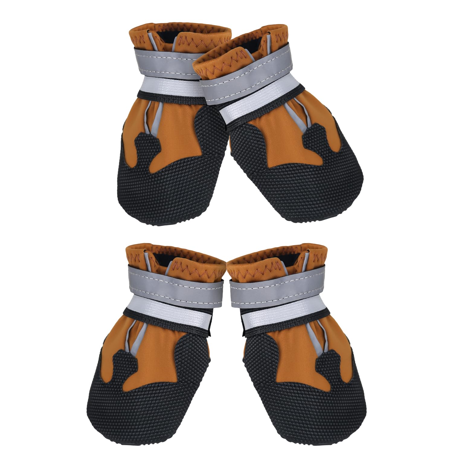 Avvrel Dog Boots for Injured Paws, Set of 4 Dog Shoes Dog Walking Boots with Adjustable Reflective Straps and Anti Slip Sole for Small Medium Large Dogs (XXL, Brown)
