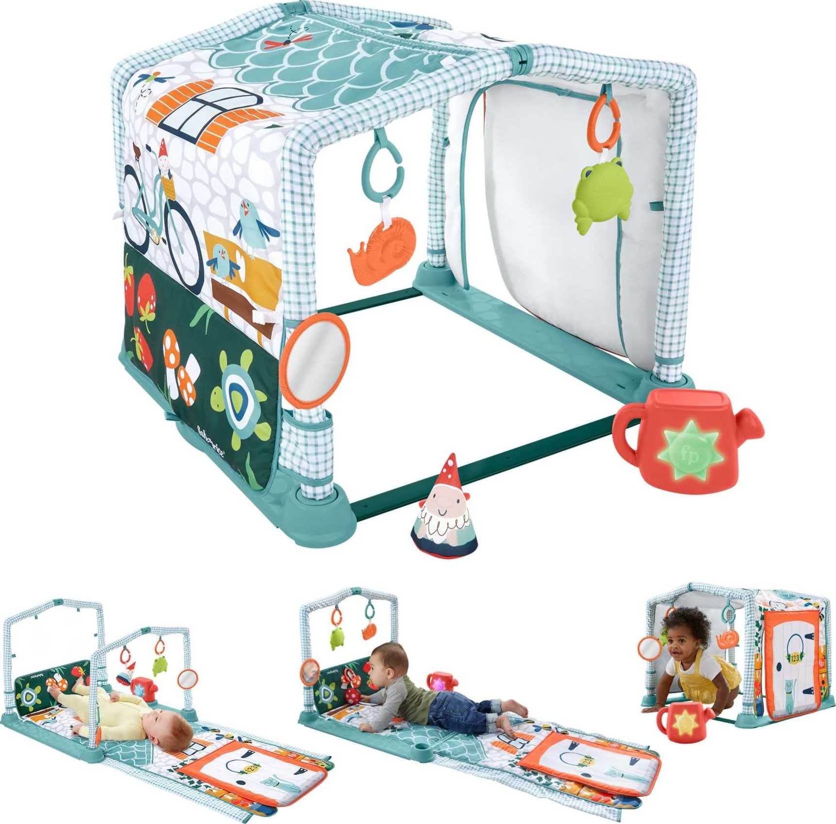 FisherPrice Baby Playmat 3In1 Crawl & Play Activity Gym With 5 Baby