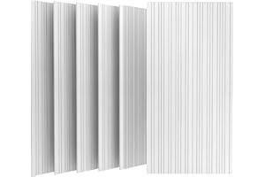 UMIACOUSTICS 6 Packs Acoustic Panel,47.2 x 23.6 x 0.4 Inches Sound Proof Panels,Decorative Sound Absorbing Wall Panels Non-Equidistant Slot for Room,Home Theater, White