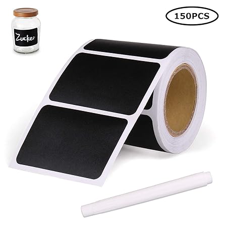 joyoldelf Tafel-Aufkleber,150 wasserdichte Etiketten selbstklebend mit Stift, Küchen Klebeetiketten Partner für Gewürzgläser,