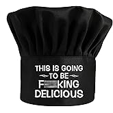 This is Going to be Fxxking Delicious,Funny Chef Hat,Adjustable Kitchen Cooking Hat for Men & Women,Chef Gift,BBQ Lover Gift,Gift for Chef, Lovers, Dad,Mom Black