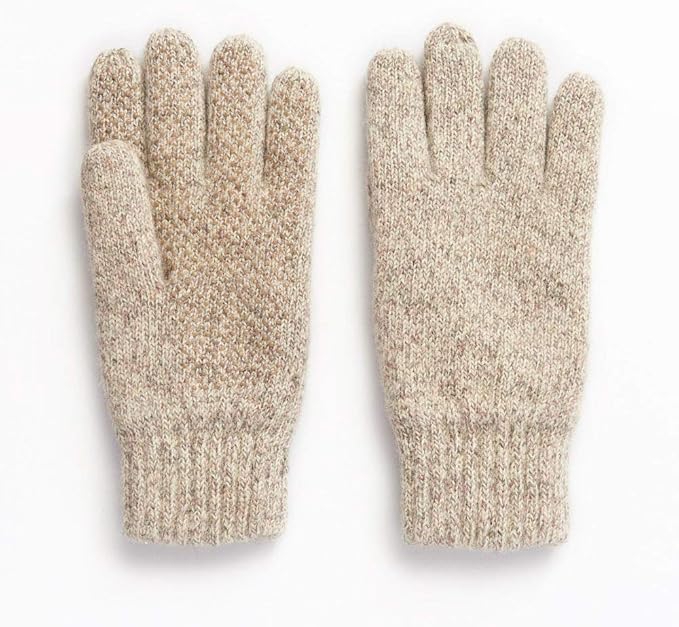 Hot Shot Men’s Ragg Wool Full Finger Gloves Oatmeal, Insulated for
