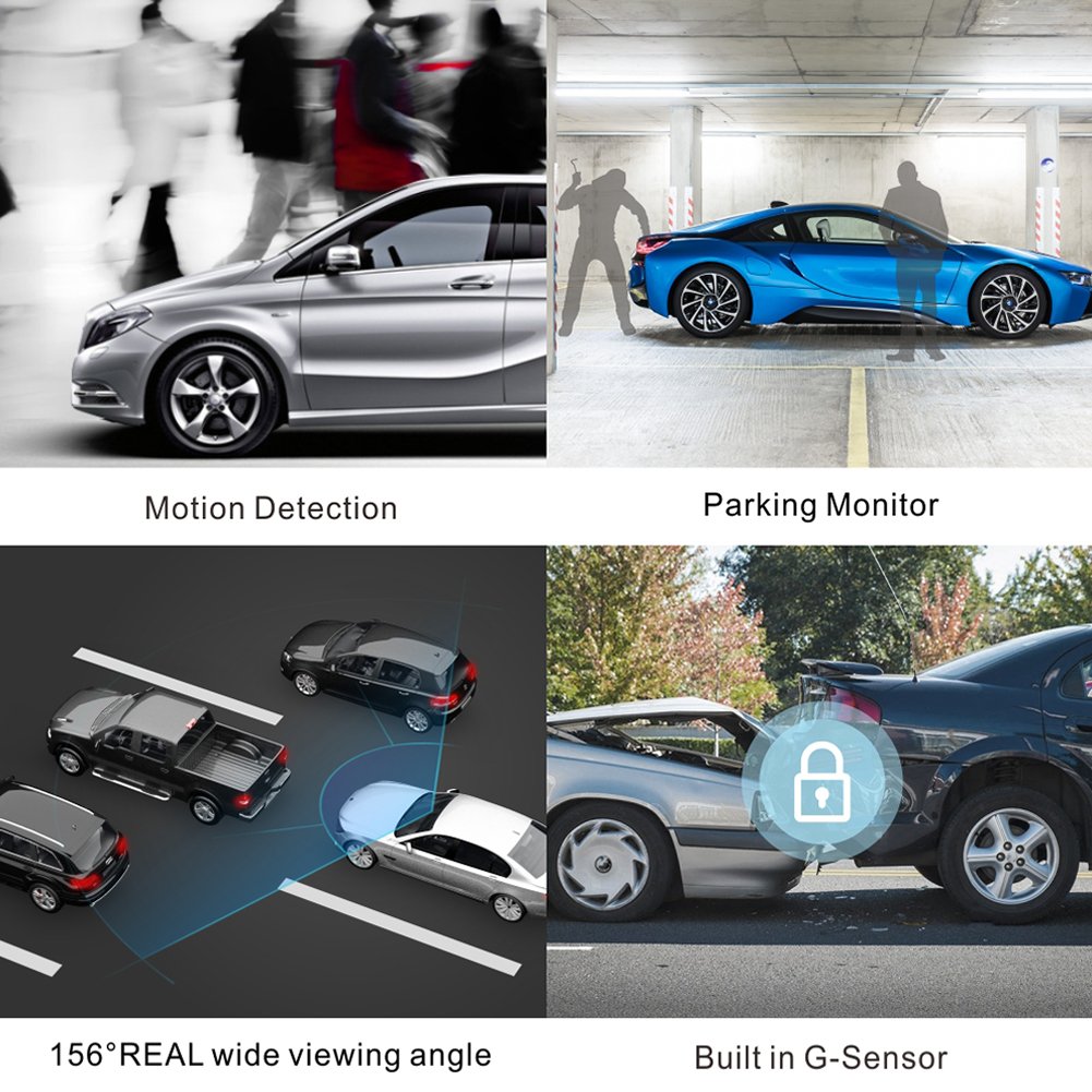 Car Dash cam Recorder,Full HD 1080p,Parking Mode and Wide 156 Degree Angle Large 3 inch LCD,WDR Function Keeken G229