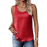 Zeagoo Silk Satin Tank Tops for Women Scoop Neck Sleeveless Camisole Tops 2026 Summer Basic Blouses