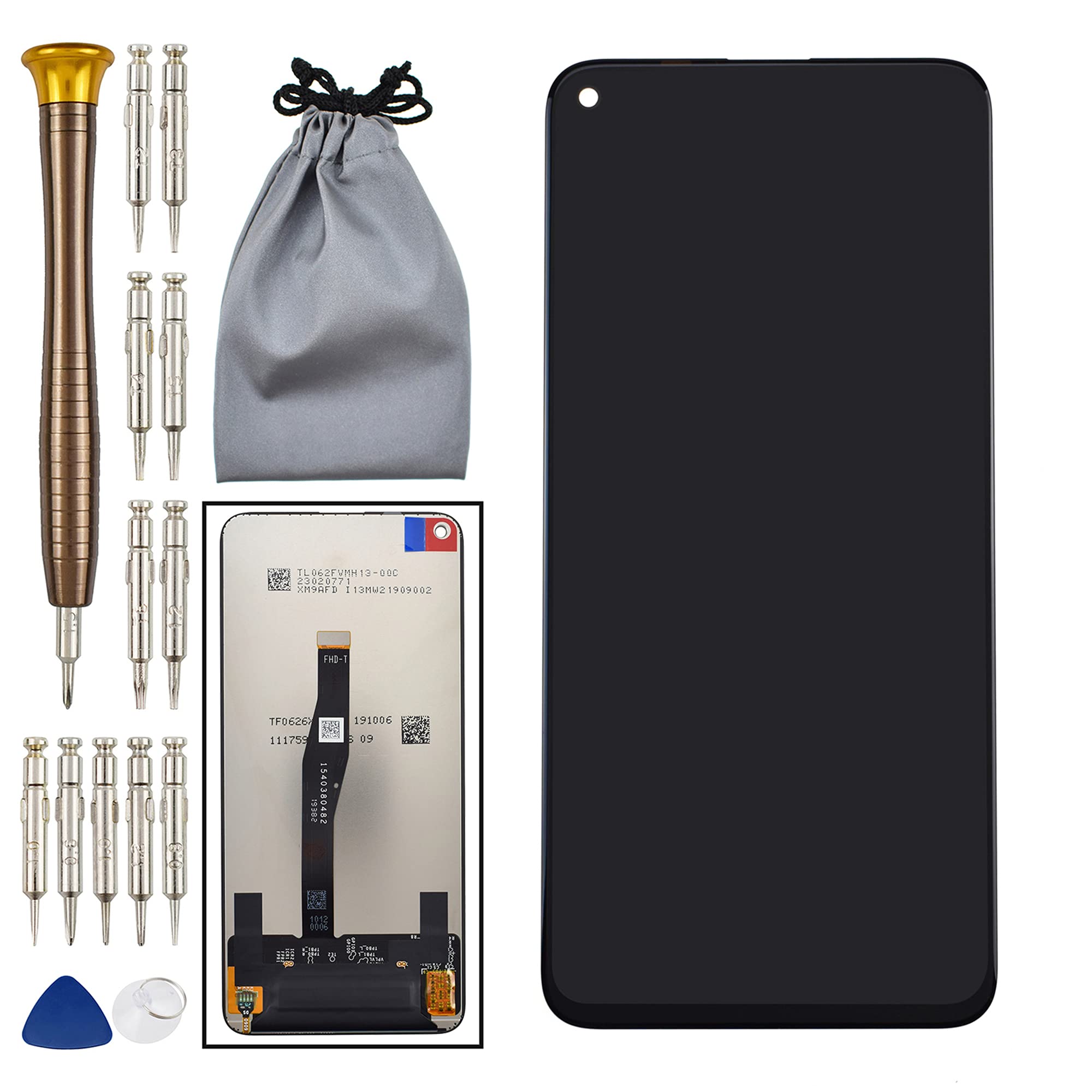 Double Sure LCD Display Touch Digitizer Screen for Honor 20Replacement Part Compatible withYAL-L21(Black) Comes with disassembly tool
