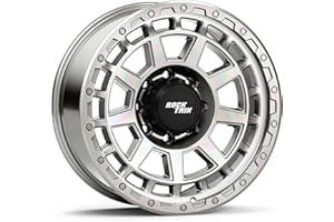 RockTrix RT114 20 inch Wheel 8x165.1 8x6.5 Compatible with Dodge Ram 2500 (1994-2024), 20x9 (-12 Offset, 4.5 Backspace), Silver, Also fits Chevrolet GMC 2500 3500