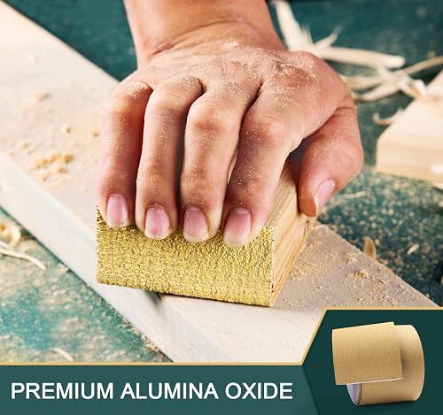 120 Grit PSA Sandpaper Roll - 2-3/4 Inch Wide 20 Yard Long Self-Adhesive Sanding Sheet