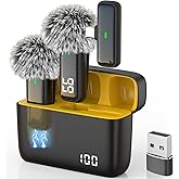 NPTCL Wireless USB Microphone for PC Laptop iPhone 16/15 Android Phone - Noise Canceling Lapel Lavalier Mic with 24H Charging Case for Video Recording Vlog TikTok Podcast Live Streaming (USB & USBC)