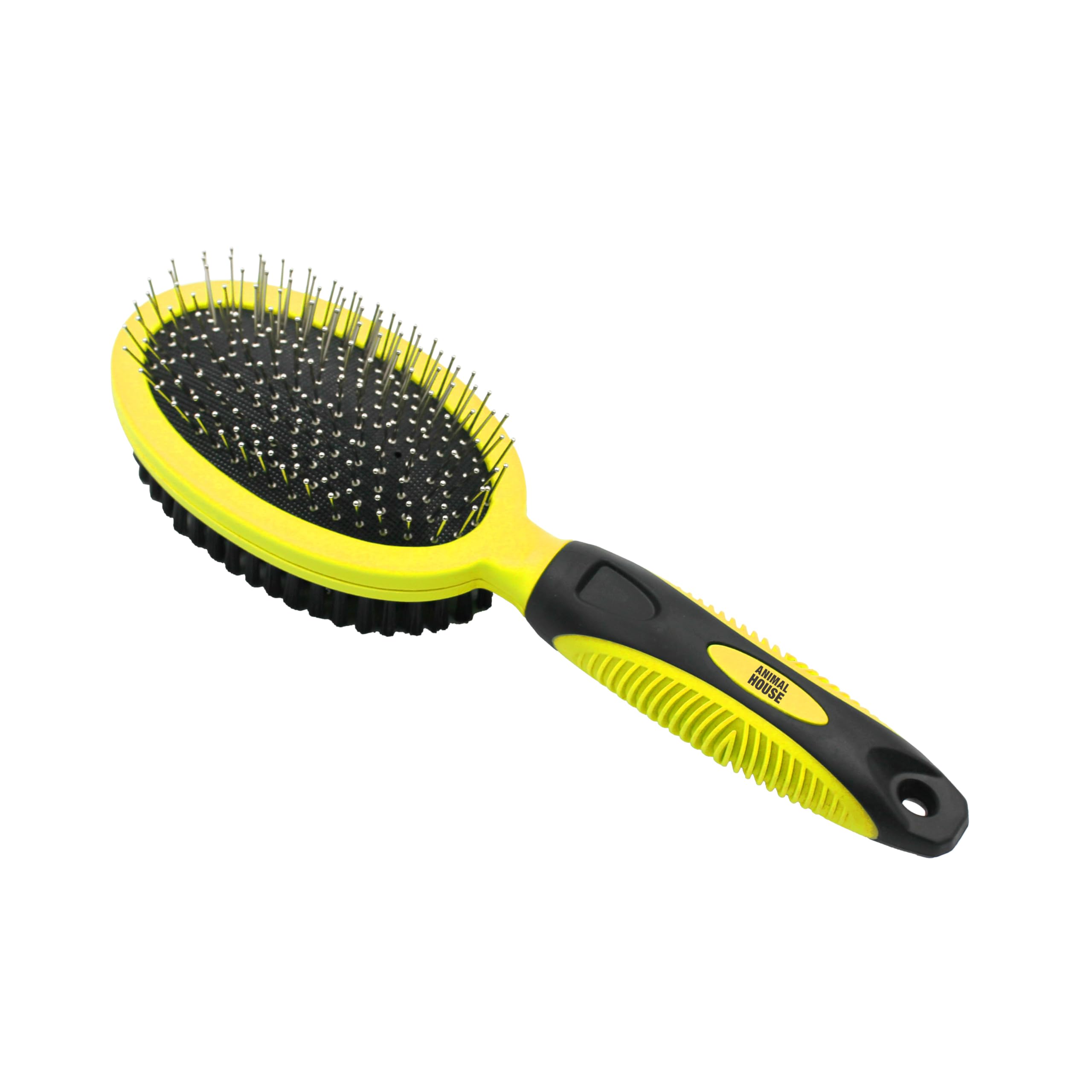 Animal House - Duo-Care Comfort Brush: Professional Massage and Cleaning for Dogs and Cats, with Metal and Rubber Bristles, Non-Slip Handle, Ideal for Long and Short Hair (2in1, 1)