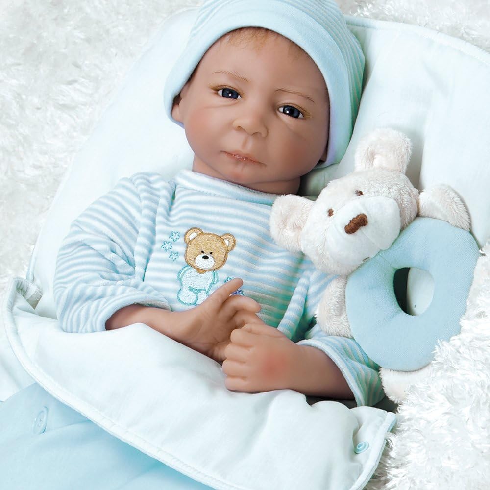 Paradise Galleries Reborn Boy Baby Doll That Looks Real Cuddle Bear Conner, GentleTouch Vinyl & Weighted Body, 4-Piece Set