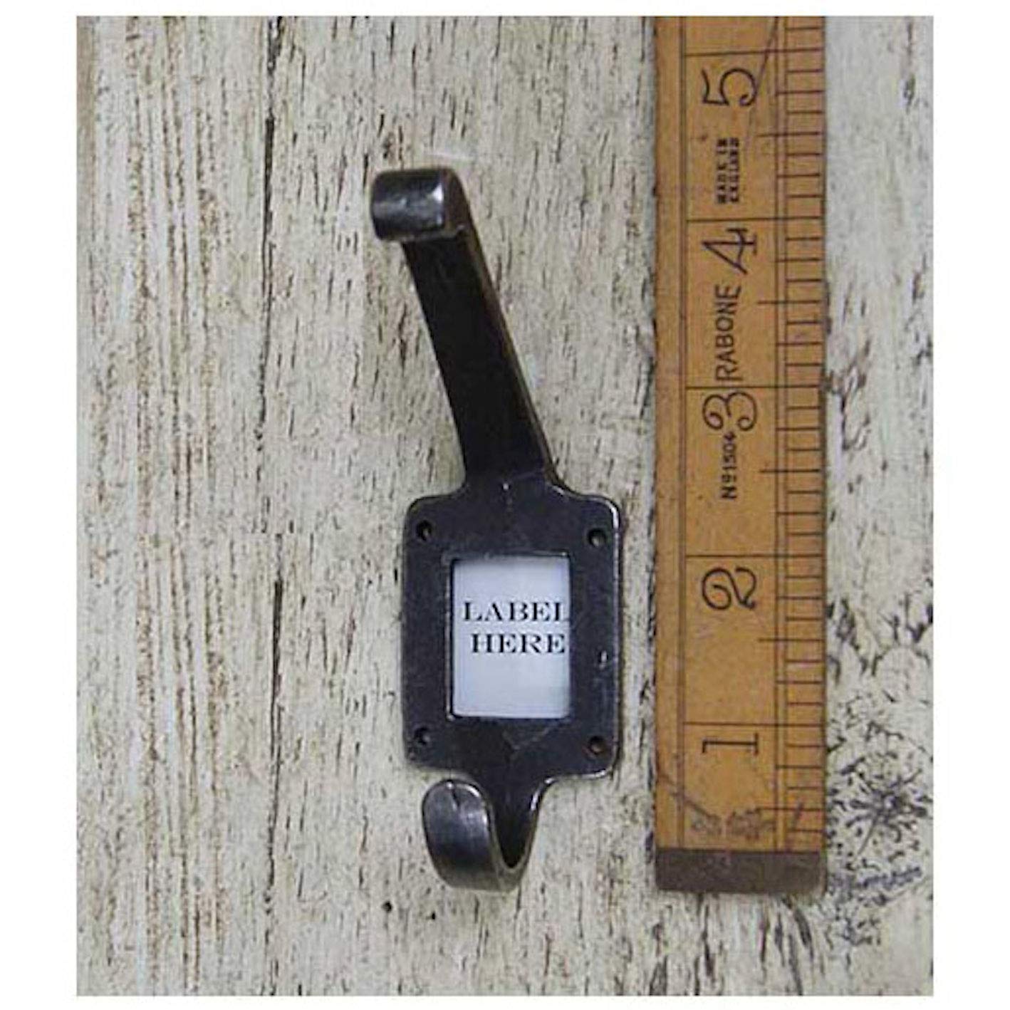 IRONMONGERY WORLD® 6 X Old Vintage CAST Iron Cloakroom School Label Frame HAT & and Coat Hook