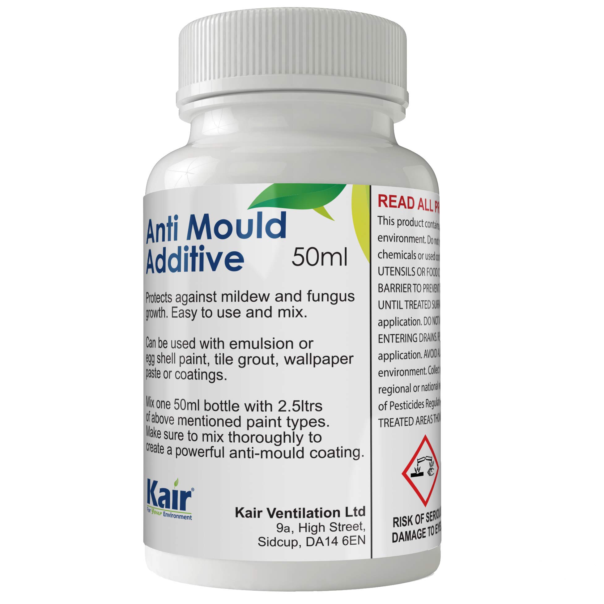 Kair Anti-Mould Additive for Emulsion & Gloss Paint - 50 ml - Protects against mildew and fungus growth (1)
