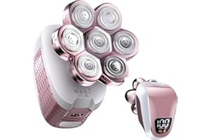 WYKLAUS 5 in 1 Cordless Electric Razor for Sensitive Skin - Painless Women's Leg, Bikini and Face Hair Remover - Waterproof Wet/Dry Shaver and Trimmer