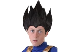 FUN COSTUMES Kid's Dragon Ball Z Vegeta Costume Wig Accessory | Black Spikey Hairstyle for Anime Cosplay