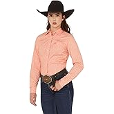 Cinch Western Shirt Womens L/S Paisley Stretch Coral MSW9164241