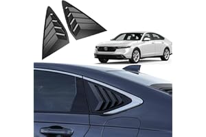 Thenice for 11th Gen Accord Racing Style Rear Side Window Louvers Blinds Air Vent Scoop Shades Cover Compatible with Honda Accord 2023 2024 2025 -Matt Black