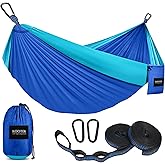 Kootek Camping Hammock, Portable Hammocks with Tree Straps & Attached Carry Bag, Camping Essentials Gear, Perfect for Outside