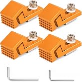 Fuzqq CNC Clamps, Aluminum Hold Down Clamps for Woodworking, Low Profile Side Clamps, Compatible with 3018 CNC Router, T-Track &amp; Perforated Table, Strong Workholding for Milling &amp; Engraving, 4PCS