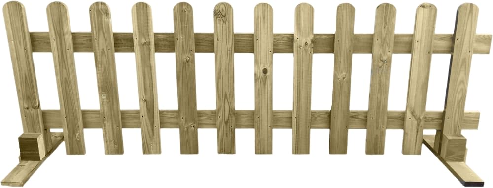 Ruby 6ft Portable Freestanding Wooden Picket Fence Panel 2ft High (2 Panels)