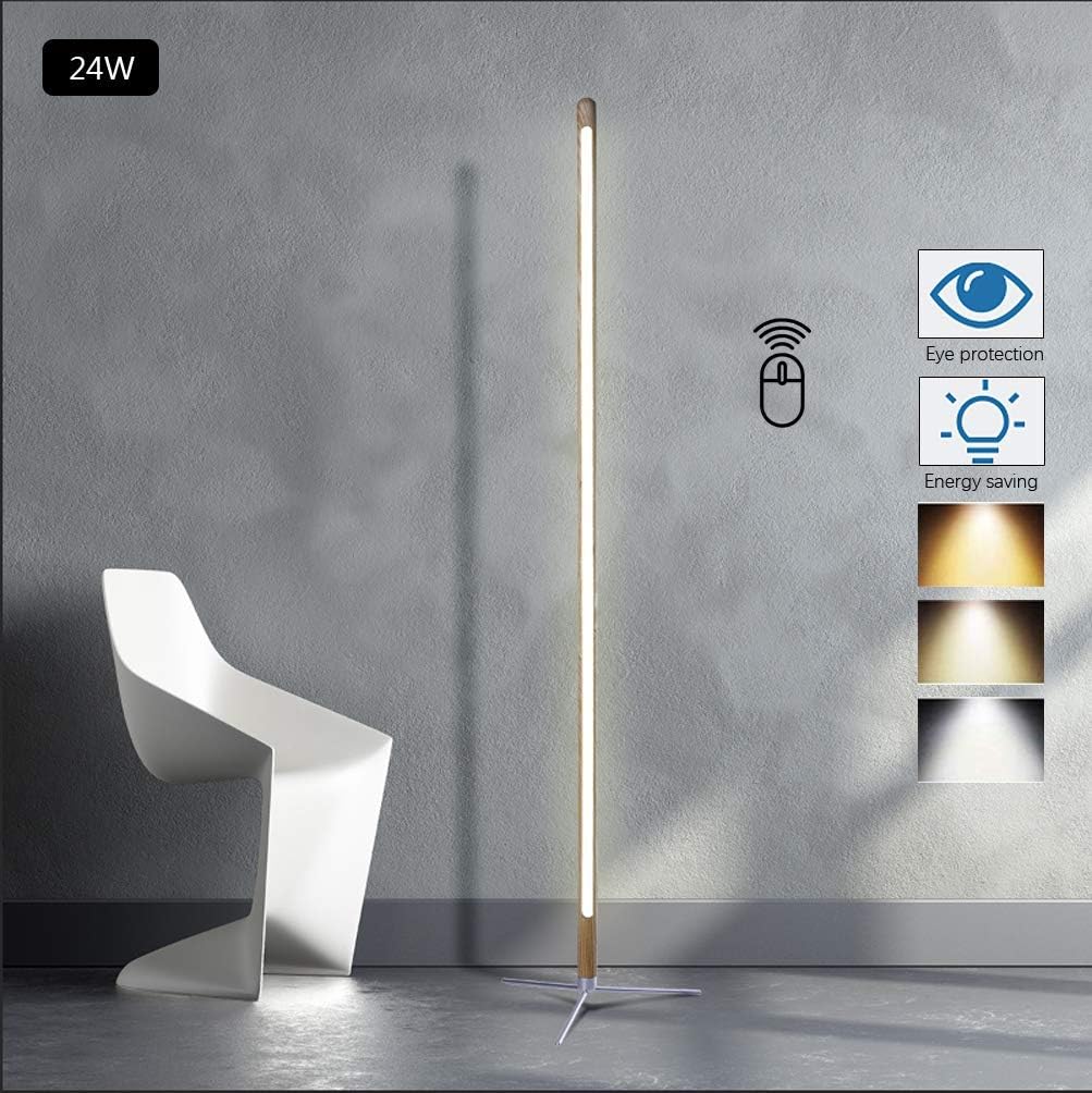 Lámpara de pie LED para sala de estar, regulable, 24 W, iluminación