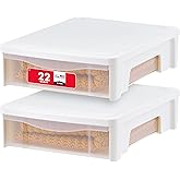 IRIS USA 2-Pack, 22 Qt. Under Bed Storage Bin with Sliding Drawer, White | Maximize dorm storage with underbed drawers for clothing, shoes, bedding, and seasonal essentials in compact spaces.