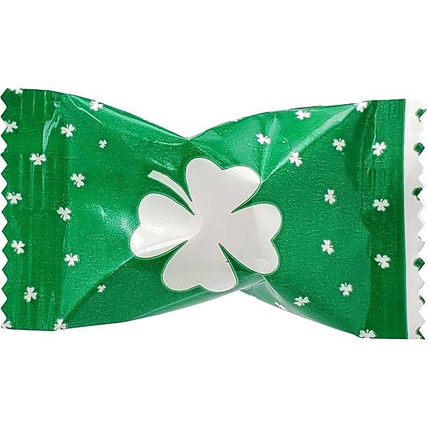 ST. PATRICK’S IRISH BUTTERMINTS, MINT CANDIES, PACK OF 55 AFTER DINNER MINTS, BUTTER MINT CANDY, GREEN LEPRAUCHAN DESIGN, FAT-FREE, INDIVIDUALLY WRAPPED (55 PIECES)